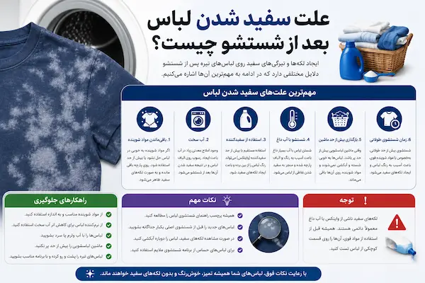 علت سفید شدن لباس بعد از شستشو چیست