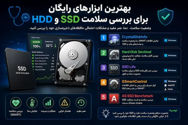 ابزارهای رایگان برای بررسی سلامت SSD و HDD