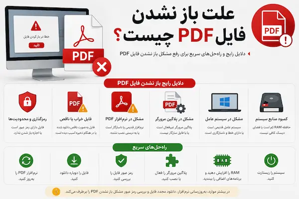 علت باز نشدن فایل PDF