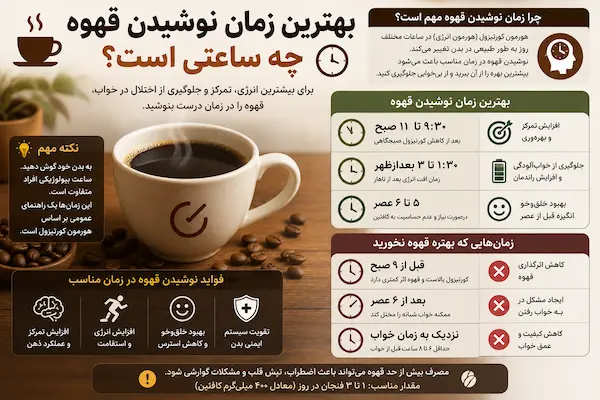 بهترین زمان نوشیدن قهوه چه ساعتی است؟