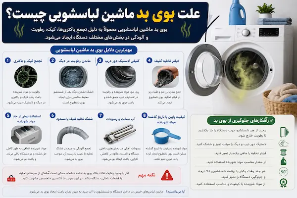 علت بوی بد ماشین لباسشویی چیست