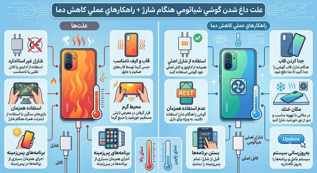 علت داغ شدن گوشی